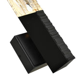 Petra Integrated LED Sand Black Indoor-Outdoor Wall Light with Handcrafted Glass