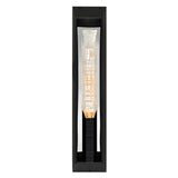 Petra Integrated LED 29in Sand Black Outdoor Wall Light with Handcrafted Glass