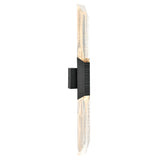 Petra Integrated LED Sand Black Indoor-Outdoor Wall Light with Handcrafted Glass
