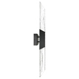 Petra Integrated LED Sand Black Indoor-Outdoor Wall Light with Handcrafted Glass