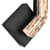 Contour Integrated LED Sand Black Indoor-Outdoor Wall Light with Handcrafted Glass