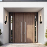 Contour Integrated LED Sand Black Indoor-Outdoor Wall Light with Handcrafted Glass
