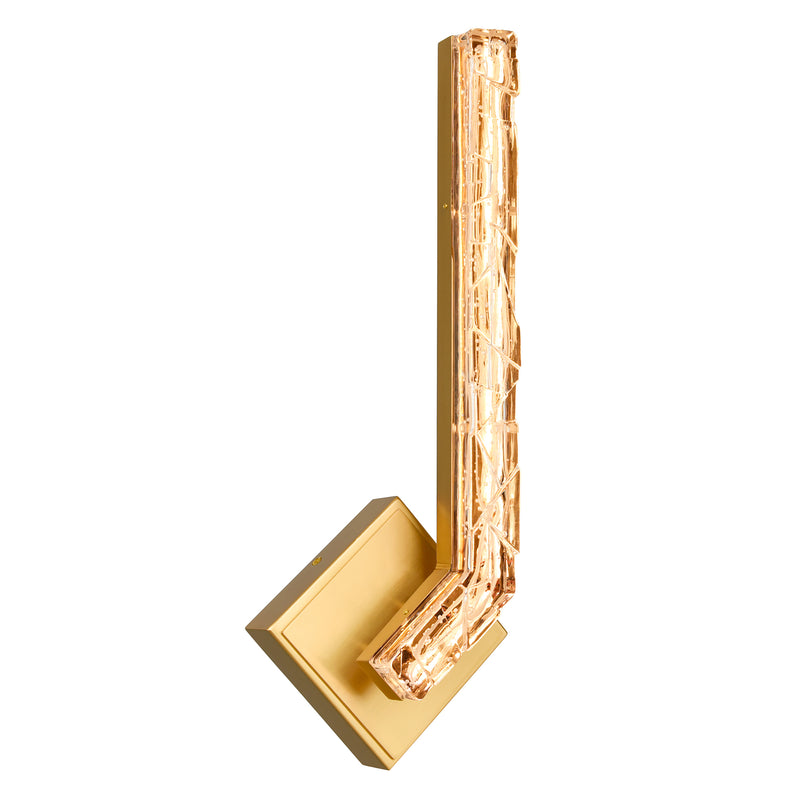 Contour Integrated LED 19in Wall Light with Handcrafted Glass