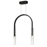 Curva Integrated LED 22in Chandelier with Handcrafted Glass
