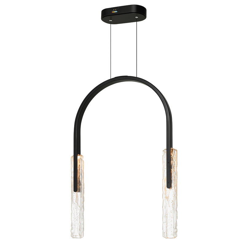 Curva Integrated LED 22in Chandelier with Handcrafted Glass