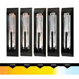 Curva Integrated LED 24in Sand Black Outdoor Wall Light with Handcrafted Glass