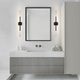 Curva Integrated LED 19in Sand Black Indoor-Outdoor Wall Light with Handcrafted Glass