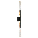 Curva Integrated LED 19in Sand Black Indoor-Outdoor Wall Light with Handcrafted Glass