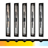 Curva Integrated LED 24in Sand Black Outdoor Wall Light with Handcrafted Glass