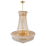 Empire 17 Light 24in Down Chandelier with Crystals