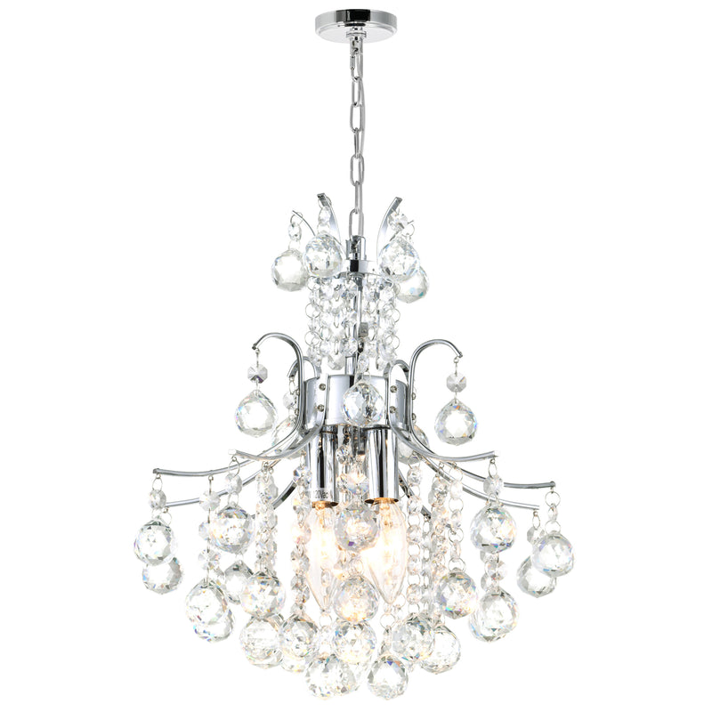 Princess 3 Light 12in Mini Chandelier with Crystals