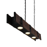 Pago Black & Wood Drum Shade Island Light