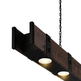 Pago Black & Wood Drum Shade Island Light
