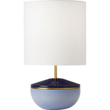 Cade Table Lamp — 11 3/4", White Linen, Polar Blue
