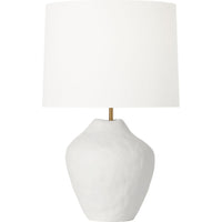 Cadley Table Lamp — 17", White Linen, Matte White Ceramic