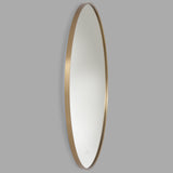 Cadre Round Mirror Small Satin Brass By Generation Lighting - Side View3