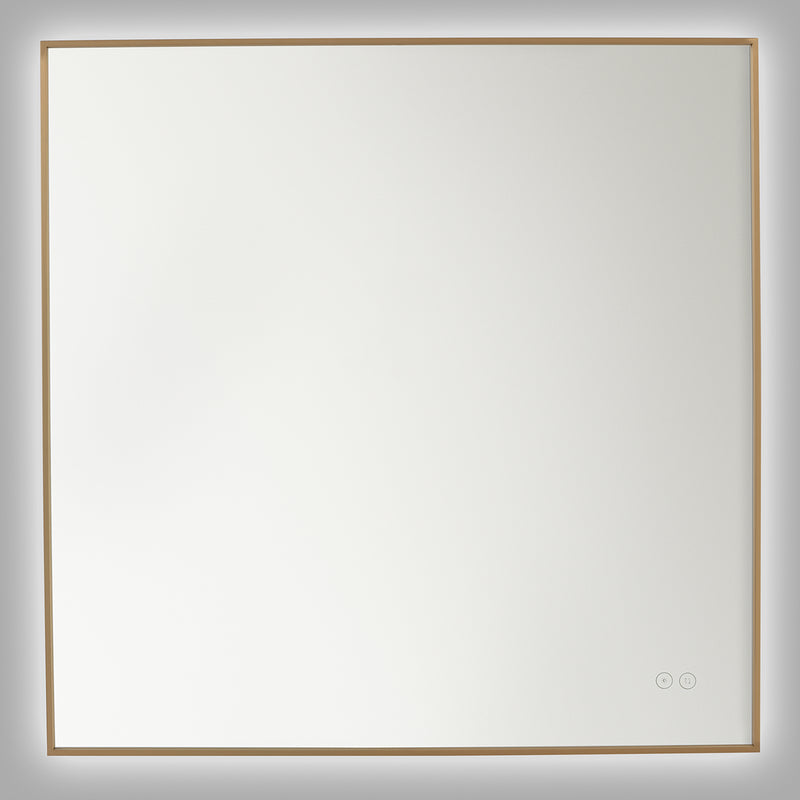 Cadre Square Mirror Small Satin Brass By Generation Lighting