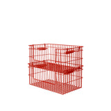 Cala Open Stackable Basket, Set of 2 - Poppy Red