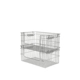 Cala Open Stackable Basket, Set of 2 - Stainless Steel