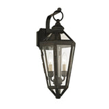 Calabasas Wall Sconce by Troy Lighting in Vintage Bronze, 2-Light clear-glass lantern