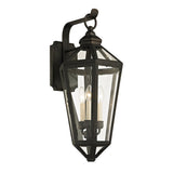Calabasas Wall Sconce by Troy Lighting in Vintage Bronze, 3-Light clear-glass lantern