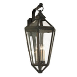 Calabasas Wall Sconce by Troy Lighting in Vintage Bronze, 4-Light clear-glass lantern