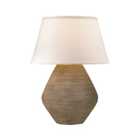 Calabria Reggio Table Lamp by Troy Lighting - textured ceramic base with linen shade