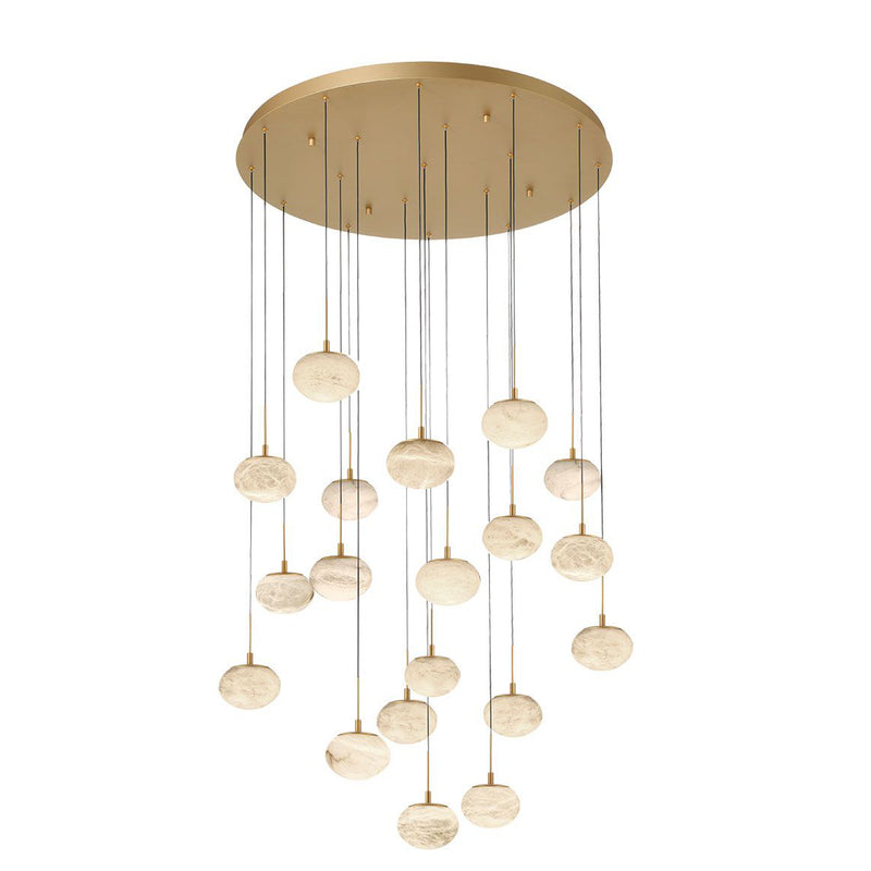 Calcolo Multi Light Chandelier Antique Brass 19 Lights By LibCo.