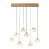 Calcolo Rectangular LED Chandelier Antique Brass 8 Lights By Lib And Co
