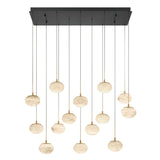 Calcolo Rectangular LED Chandelier Matte Black 14 Lights By Lib And Co