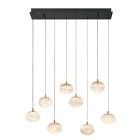 Calcolo Rectangular LED Chandelier Matte Black 8 Lights By Lib And Co