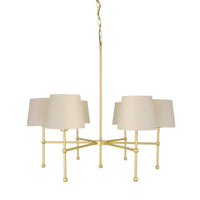 California 6 Arm Chandelier - Satin Brass