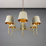 California 6 Arm Chandelier - Satin Brass