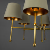 California 6 Arm Chandelier - Satin Brass