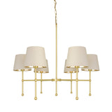 California 6 Arm Chandelier - Satin Brass