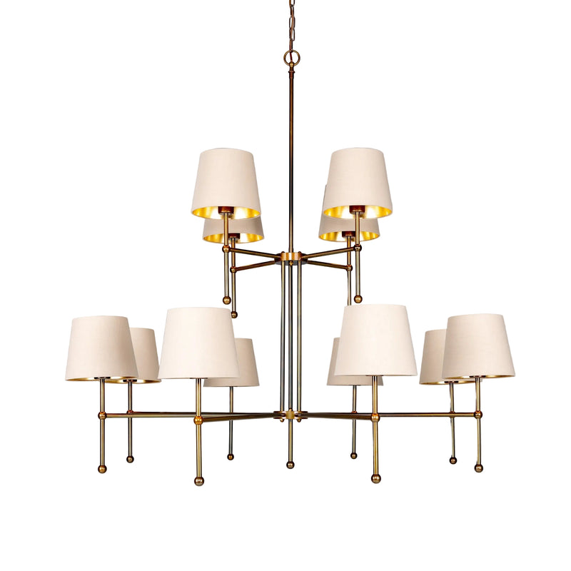 California Two Tier Chandelier - Antique Brass