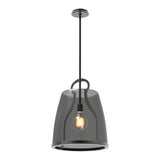 Caliper Pendant Large in Ink, Plated Smoke Glass by Hubbardton Forge
