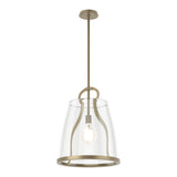 Caliper Pendant Large in Soft Gold, Clear Glass by Hubbardton Forge