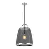 Caliper Pendant Large in Sterling, Plated Smoke Glass by Hubbardton Forge
