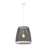Caliper Pendant Large in White, Plated Smoke Glass by Hubbardton Forge