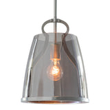 Caliper Pendant Small, shown in Sterling, Plated Smoke Glass, by Hubbardton Forge