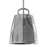 Caliper Pendant Small, shown in Sterling, Plated Smoke Glass, by Hubbardton Forge