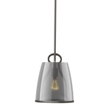 Caliper Pendant Small in Oil Rubbed Bronze, Plated Smoke Glass by Hubbardton Forge