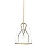 Caliper Pendant Small in Soft Gold, Clear Glass by Hubbardton Forge