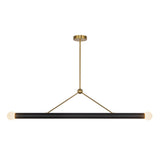 Calla Linear Pendant — Brushed Gold/Black Vegan Leather
