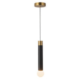 Calla Pendant — Brushed Gold/Black Vegan Leather