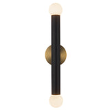 Calla Vanity Light — Brushed Gold/Black Vegan Leather