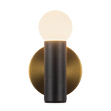 Calla Wall Sconce — Brushed Gold/Black Vegan Leather
