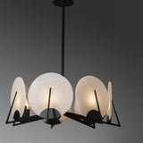 Callisto 7-Light Pendant detail in Black, by Hubbardton Forge