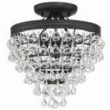 Calypso Semi Flush Mount Matte Black By Crystorama - Front View